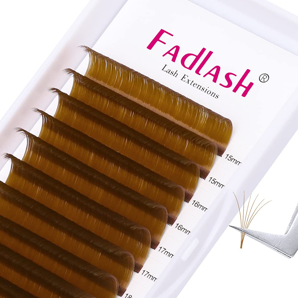 Volume Lash Extensions 0.07 D Curl Easy Fan Volume Lashes Mixed Tray 15-20Mm Easy Fanning Lashes Brown Colored Lash Extension Su