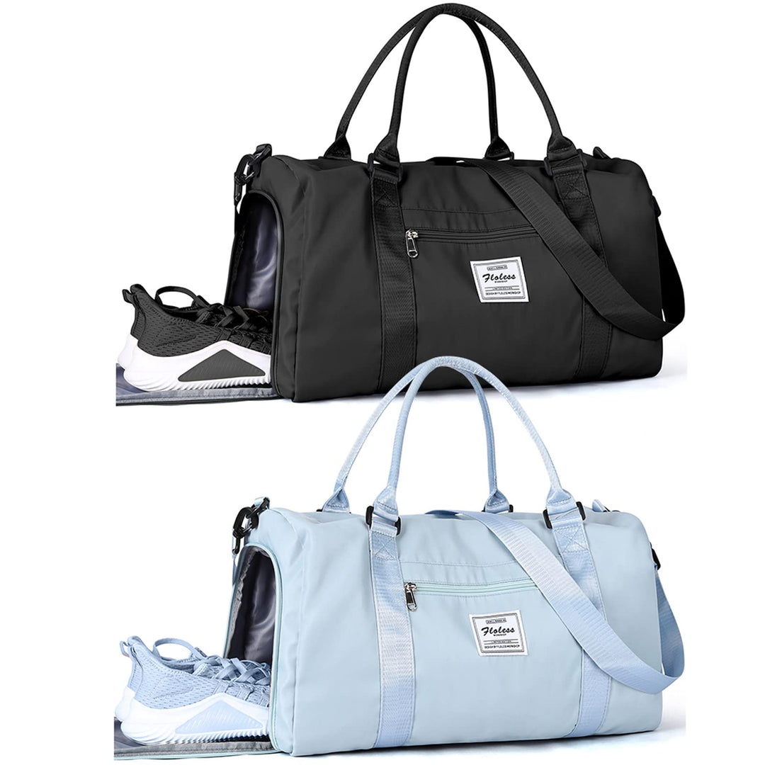 Gym Bag Womens Mens with Shoes Compartment and Wet Pocket Travel Duffel Bag for Women for Plane Sport Gym Tote Bags Swimming YogaSmall Waterproof Weekend Overnight Bag Carry on Bag Hospital Holdalls