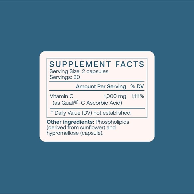 BodyBio Liposomal Vitamin C for Immune and Cell Support, Powerful Antioxidant, Pure Ascorbic Acid with Maximum Absorption - 60 Capsules