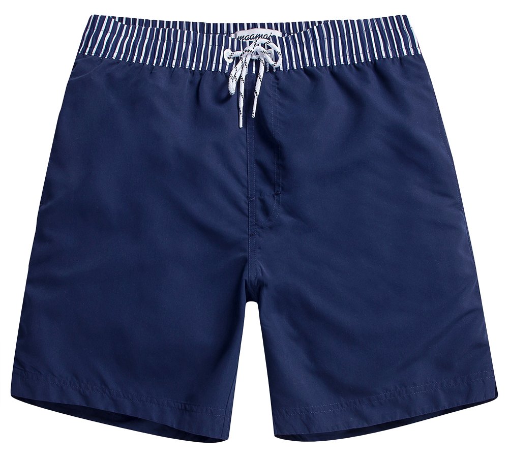maamgic Mens Swim Trunks Quick Dry Swim Shorts with Mesh Lining Funny Swimwear Bathing Suits Stripe Navy X-Small