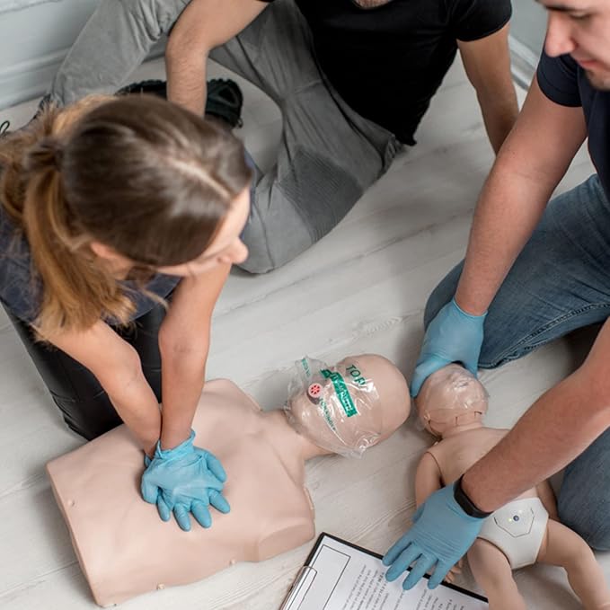 Mini First Aid Kit - CPR Pocket Mask Keychain CPR Face Shield with Breathing Barrier & Elastic Belt & One Pair of Disposable Gloves for Travel Home Camping - Emergency Supplies (5 Set)