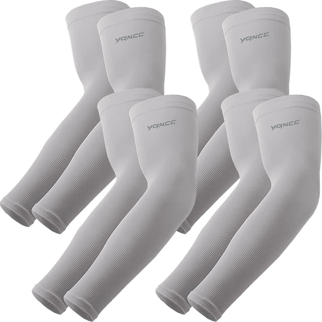 YQXCC 4 Pairs Arm Sleeves, Cooling UV Sun Protection Sports Compression Sleeves for Men Women, Golf Basketball Arm Sleeves