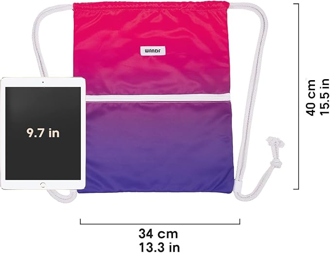 WANDF Drawstring Backpack String Bag Sackpack Cinch Water Resistant Nylon for Gym Shopping Sport Yoga (Red)