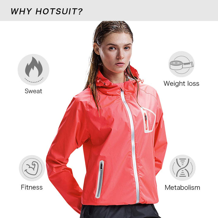 HOTSUIT Sauna Jacket Women Sauna Shirts Gym Workout Long Sleeve Sweat Suit Anti Rip Long Sleeve