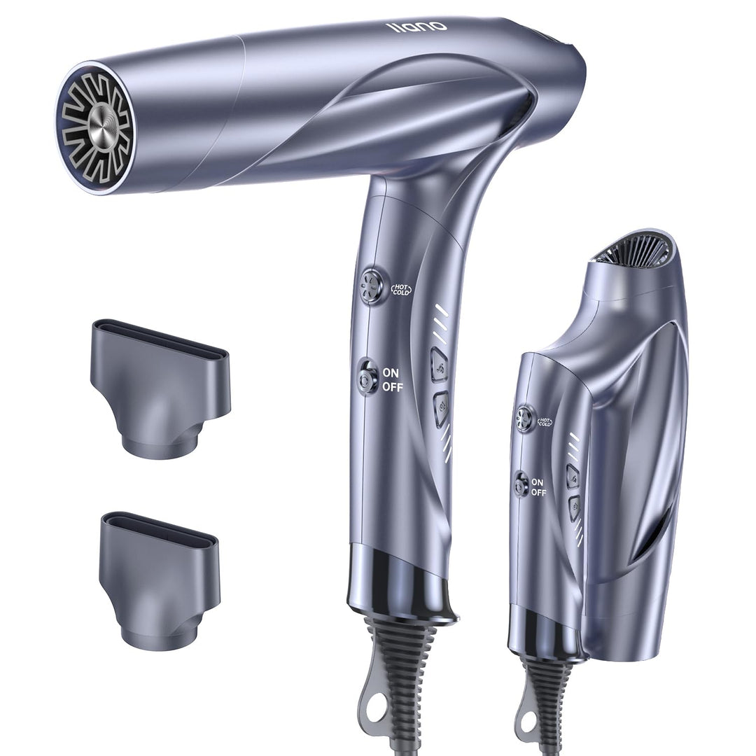 Brushless Motor Ionic Hair Dryer, Light-Weight Travel Folding Blow Dryer, Llano Professional Salon Fast Drying Hairdryer with Ha