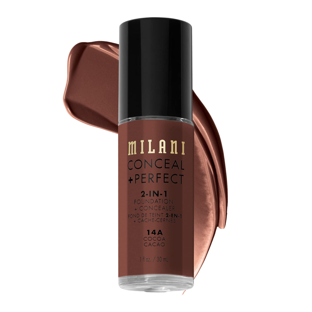 Milani Conceal + Perfect 2-In-1 Foundation + Concealer - Cocoa (1 Fl. Oz.) Cruelty-Free Liquid Foundation - Cover Under-Eye Circ