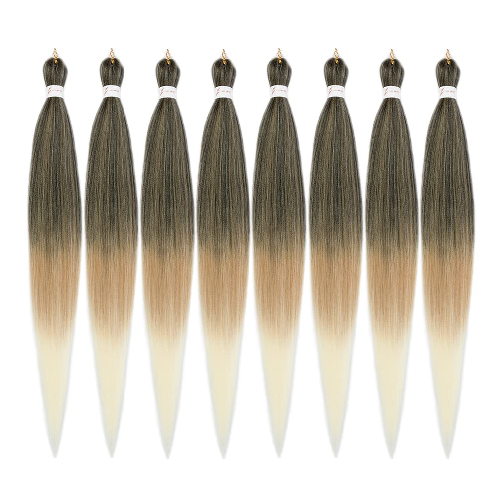 Showcoco Braiding Hair Pre Stretched 42 Inches -8 Bundles Itch Free Synthetic Fiber Crochet Twist Braids Yaki Texture Braiding H