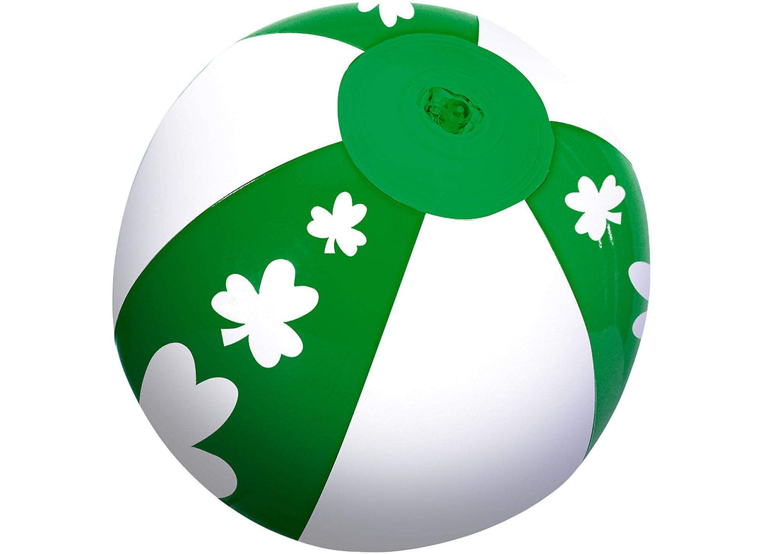 St. Patrick's Day Mini Parade Inflatable Ball - 7" (Pack Of 1) - Green & White Vinyl - Perfect For Party Accessory & Fun Celebration Decor