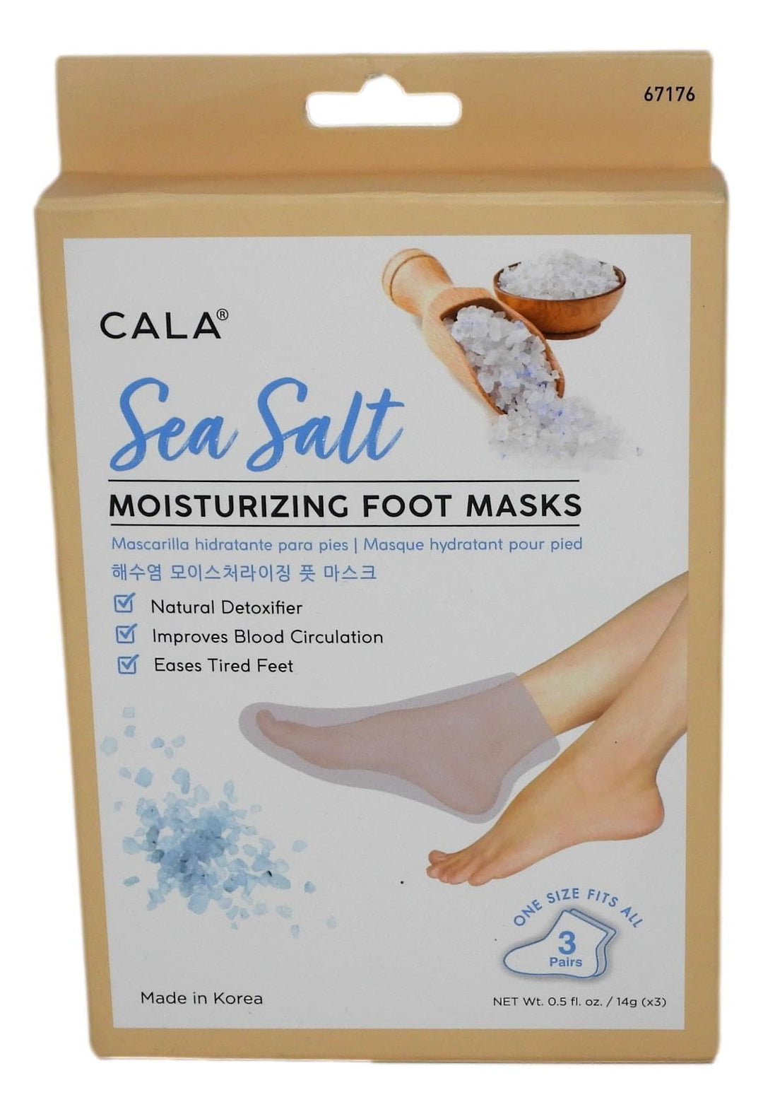 Cala Sea Salt Moisturizing Foot Mask 3 Count, 3 Count