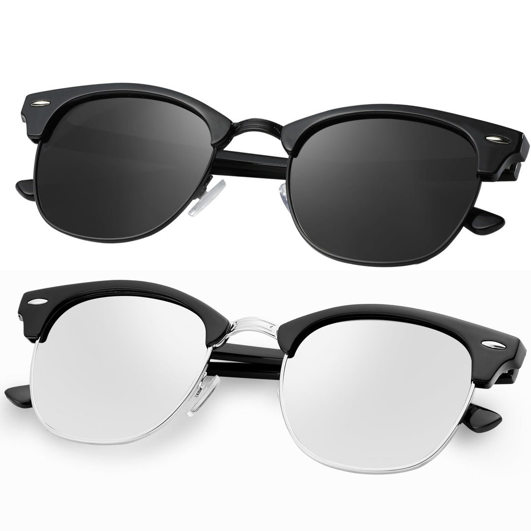 Reglaaly Sunglasses Men and Womens, Polarized Sunglasses for men with UV Blocking Semi-Rimless Frame for Driving & Hiking