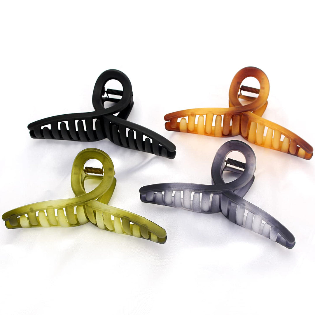 Hair Claw Clips - Large Butterfly Clips For Women, Gradient Matte 5.11'' Oversize Clips For Long Thick Hair, 4 Pcs