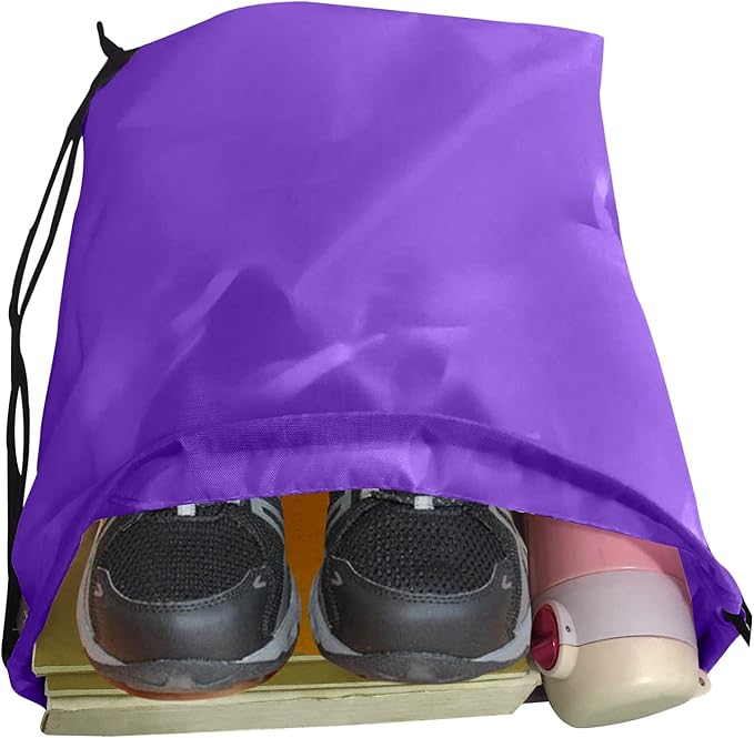 Drawstring Bags Bulk 14 Pcs Drawstring Backpack Bulk Cinch Bag Sackpack for Men Women Gym (Purple)