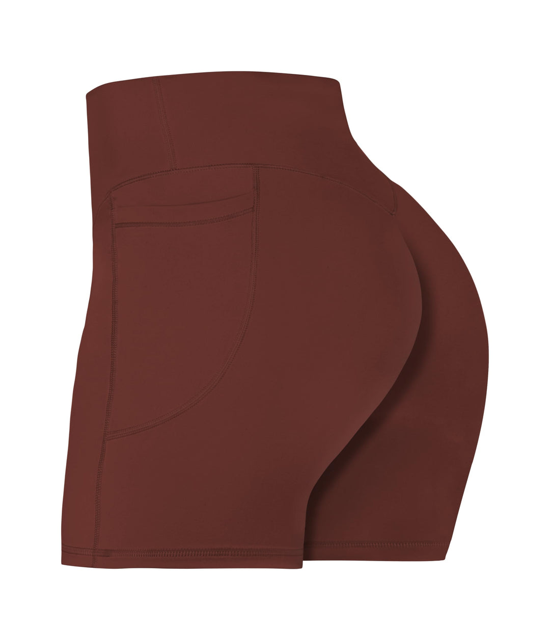 Sunzel No Front Seam Biker Shorts for Women with Pockets, Yoga Workout Gym Bike Shorts with Tummy Control 5" Wine Red X-Small