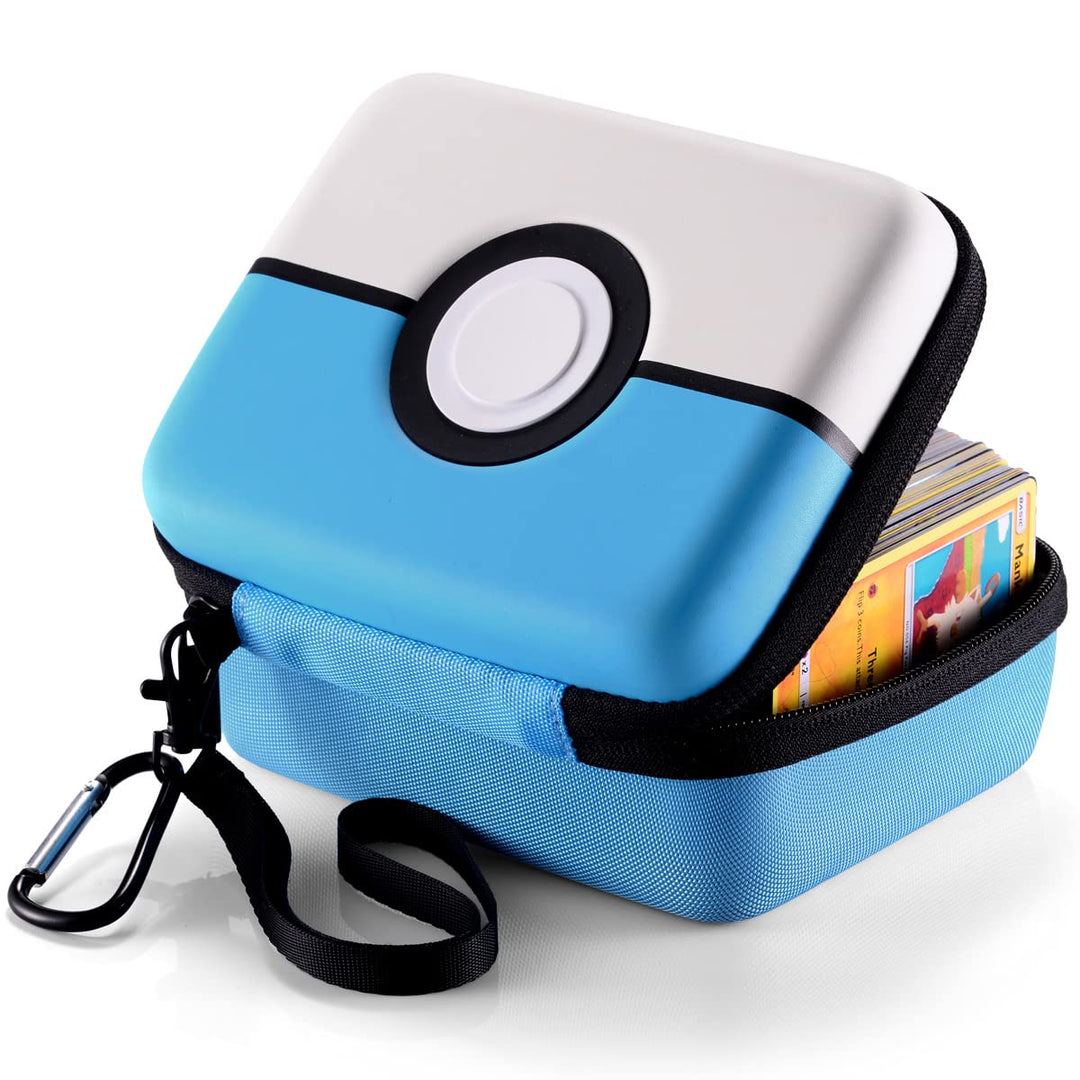 tombert Carrying case for PTCG Trading Cards, Hard-Shell Storage Box fits Magic MTG Cards and PTCG, Holds 400+ Cards(Blue)