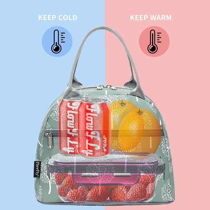 FlowFly Insulated Lunch Cooler Bag - Tote Bag Organizer for Women/Men, Dandelion