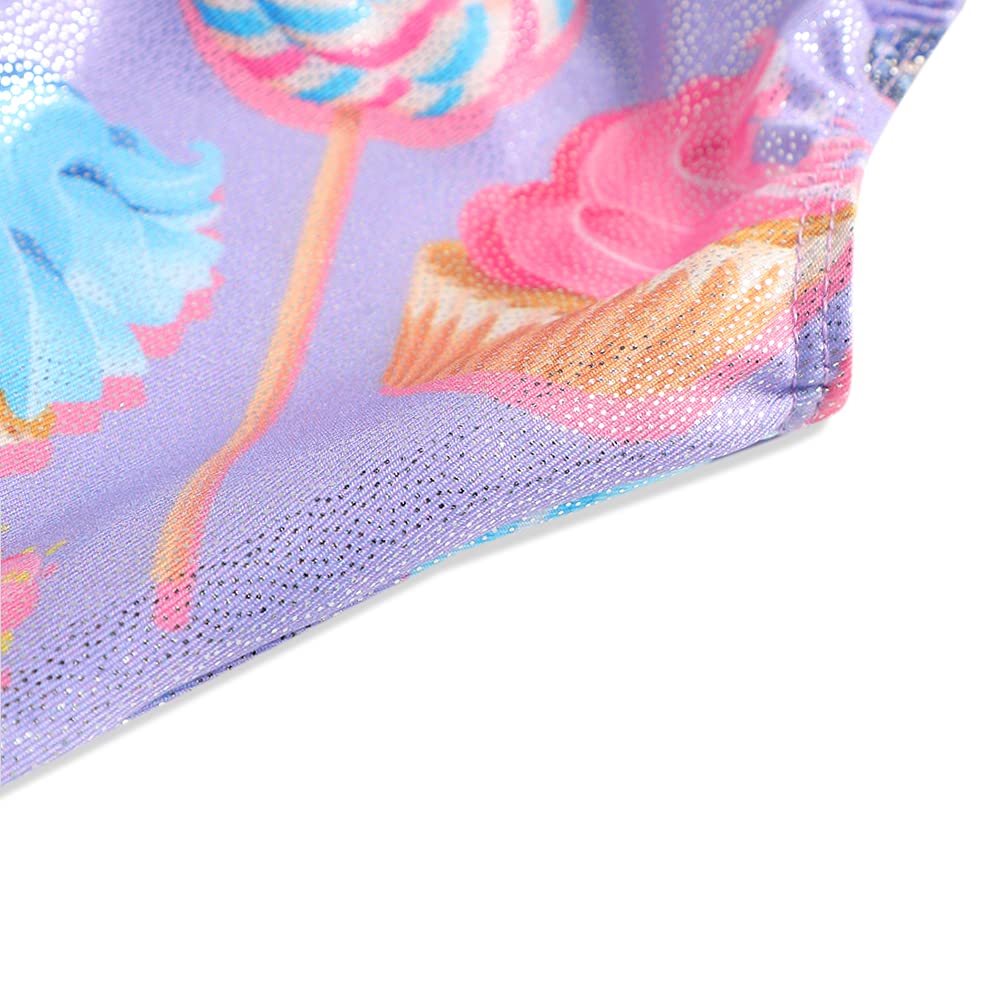 Leotards for Girls Gymnastics4t 5t Toddler Dance Leotard Athletic Dance Wear Shiny Purple Donuts Biketard (Donuts Purple, 4-5T)