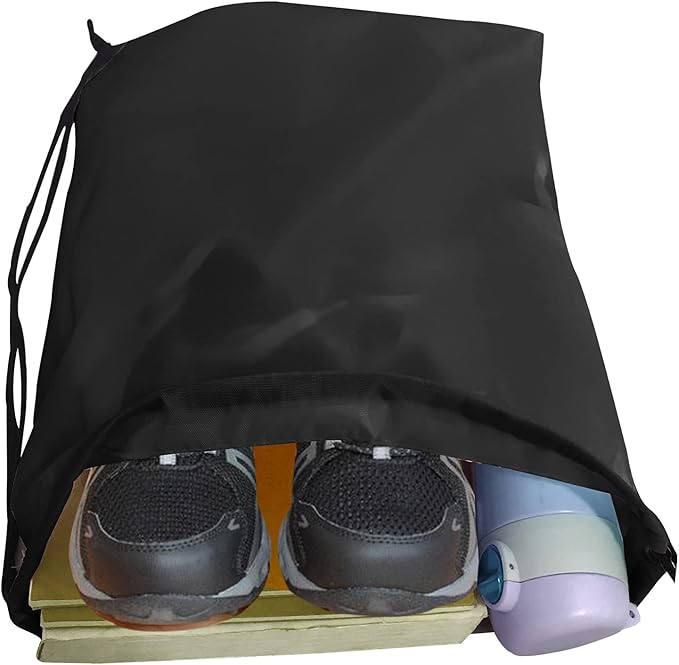 Drawstring Backpack Bulk 42 Pcs String Backpack Drawstring Bags Cinch Bag Sackpack for Men Women Gym (Black)