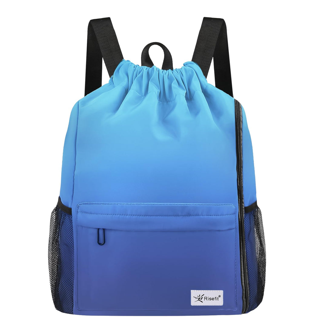 Risefit Waterproof Drawstring Bag, Gym Bag Sackpack Sports Beach Backpack for Men Women