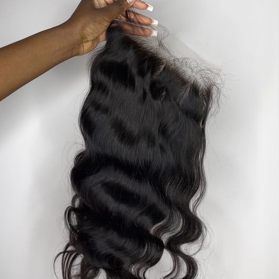 Beeos 6X6 Body Wave Skinlike Real Hd Lace Closure Piece, 0.10Mm Ultra-Thin Melted Invisible Lace 12A Virgin Human Hair Closure O
