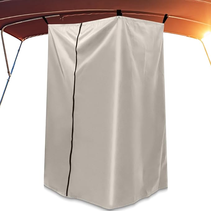 Boats Privacy Curtain Changing Room with Bag Portable Privacy Tent Easy Up Pontoon Enclosure Partition for Pontoons Boat Hanging Tent 27" W x 30" D x 72" H(Beige)