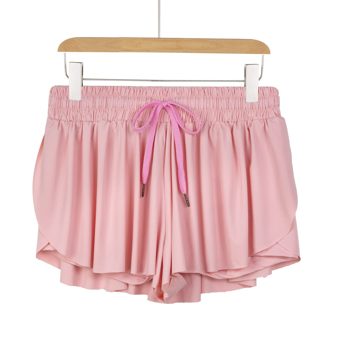 Flowy Workout Skirt Shorts for Women Gym Yoga Athletic Workout Running Dance Cheer Sweat Spandex Cute Skorts Teen Girls Lounge Clothes with Pockets Trendy Summer(Xs, Light Pink)