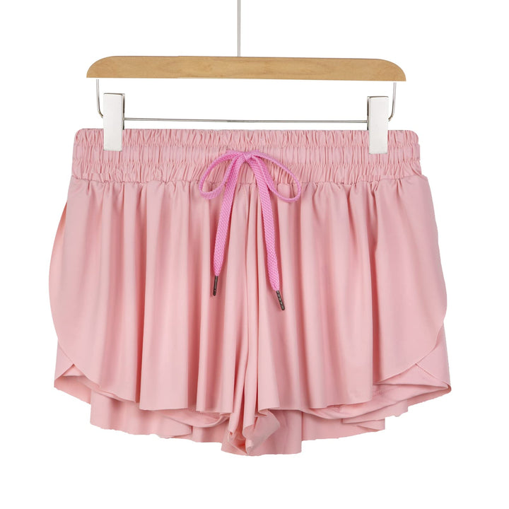 Flowy Workout Skirt Shorts for Women Gym Yoga Athletic Workout Running Dance Cheer Sweat Spandex Cute Skorts Teen Girls Lounge Clothes with Pockets Trendy Summer(Xs, Light Pink)