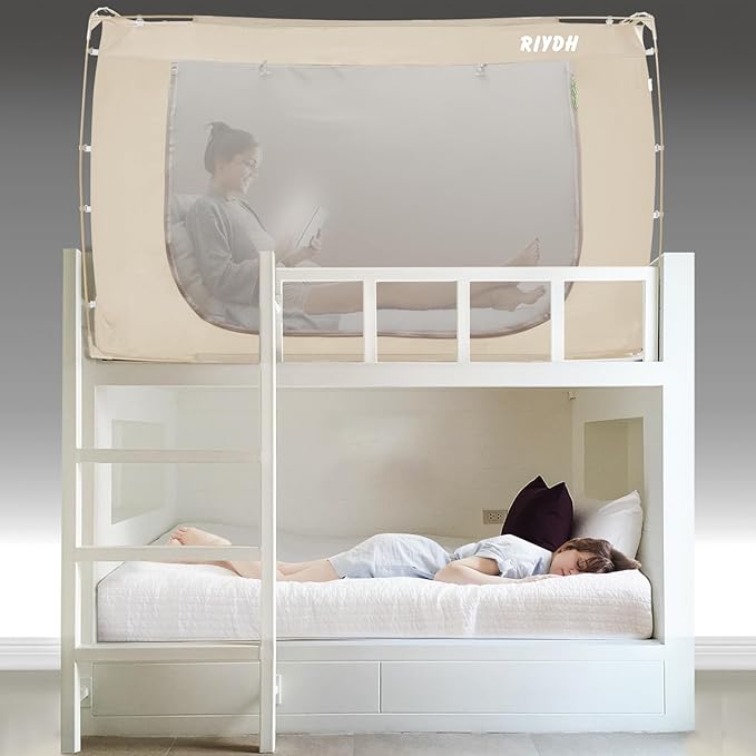 Bed Tent Bed Canopy BunkTwin Size Tents for Adult and Kids- Original Design Portable Dream Tent Indoor Sleeping Tents 80% Blackout with 3 Doors Breathable Big Space Tents