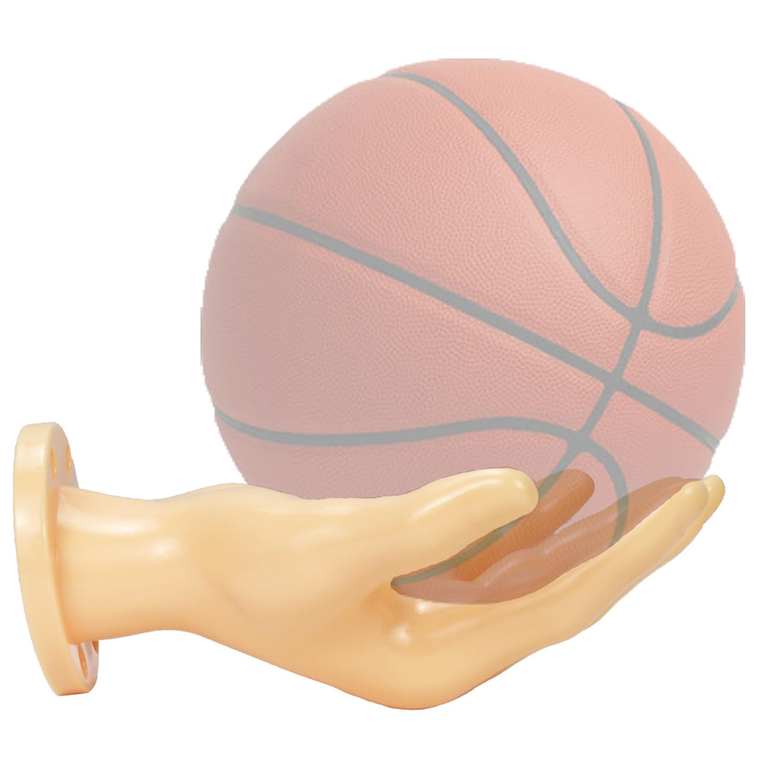 BOAMAU Hand Shaped Basketball Holder Wall Mount Gifts Basketball Room Decor Accessories Art Ball Decor Stand for Basketball, Football, Soccer, Volleyball(skin colour)
