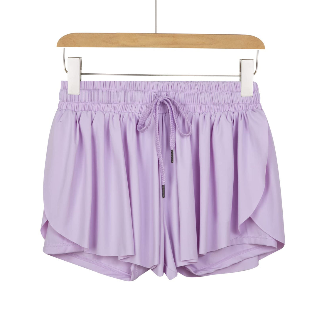 Blaosn Flowy Cute Clothes for Teen Girls Athletic Shorts Gym Yoga Workout Running Skort Sweat Spandex Tennis Skirt with Pockets Womens Lounge Trendy Summer Fashion Clothing(Xs,Lavender)