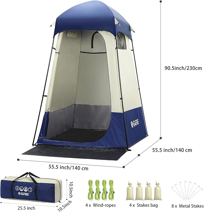 G4Free Large Outdoor Privacy Shower Tent 7.5FT Portable Camping Easy Set Up Deluxe Shelter Tent Dressing Changing Room with Carry Bag