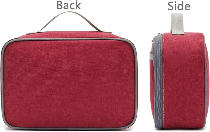 FlowFly Kids Lunch box Insulated Soft Bag Mini Cooler Back to School Thermal Meal Tote Kit for Girls, Boys,Women,Men, Deep Red