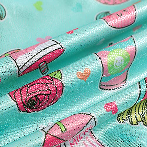 Leotards for Girls Gymnastics Dance Outfit 3t 4t Toddler Kid Athletic Dance Wear Shiny Green Donuts Biketard (Green, 3-4T)