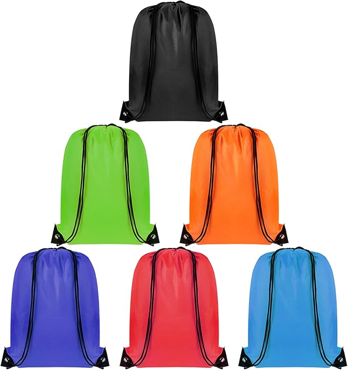 GoodtoU Drawsting Bags Backpack Bulk Cinch Bag Draw String Sport Bag 6 Color (36 pcs, 6 Color)