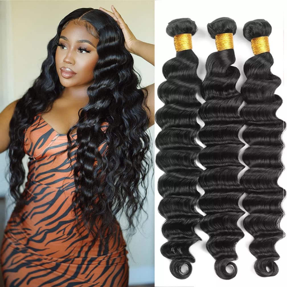 Loose Deep Bundles Human Hair Brazilian Virgin Hair Loose Deep Wave Bundles 22 24 26 Inch Brazilian Loose Wave Human Hair Bundle