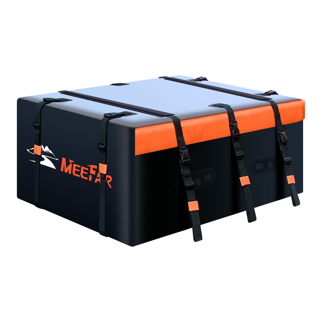 MeeFar Rooftop Cargo Carrier Car Roof Bag 20 Cubic Feet 100% Waterproof Car Top Carrier, Fits All Vehicle with/Without Rack,Include Anti-Slip Mat,10 Reinforced Straps,6 Door Hooks,Luggage Lock