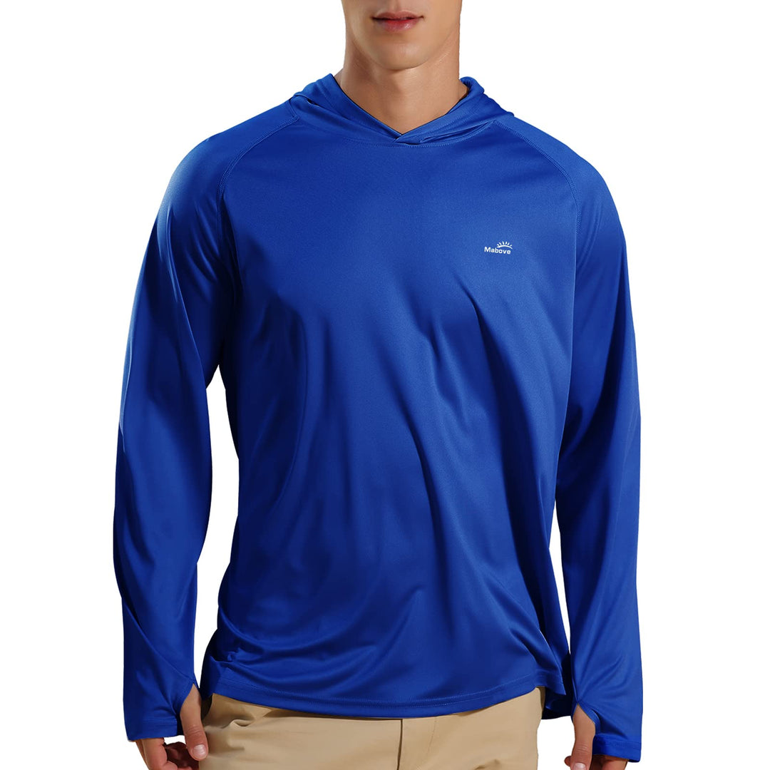 Men's UPF 50+ UV Sun Protection Hoodie Long Sleeve Rash Guard Hiking Fishing Swim T Shirt (Dark blue, S)