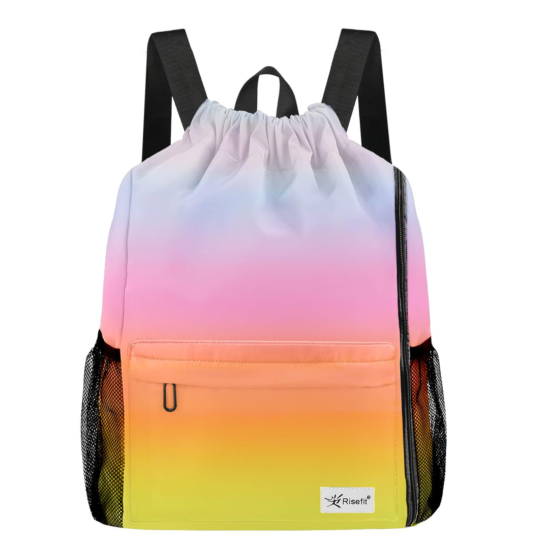 Risefit Waterproof Drawstring Bag, Gym Bag Sackpack Sports Beach Backpack for Men Women