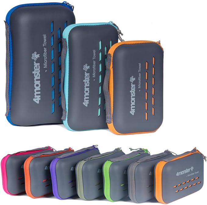 4Monster Camping Towels Super Absorbent, Fast Drying Microfiber Travel Towel, Quick Dry Ultra Soft Compact Gym Towel for Swimming Beach Hiking Yoga Travel Sports Backpack (59.00" x 30.00", Orange)