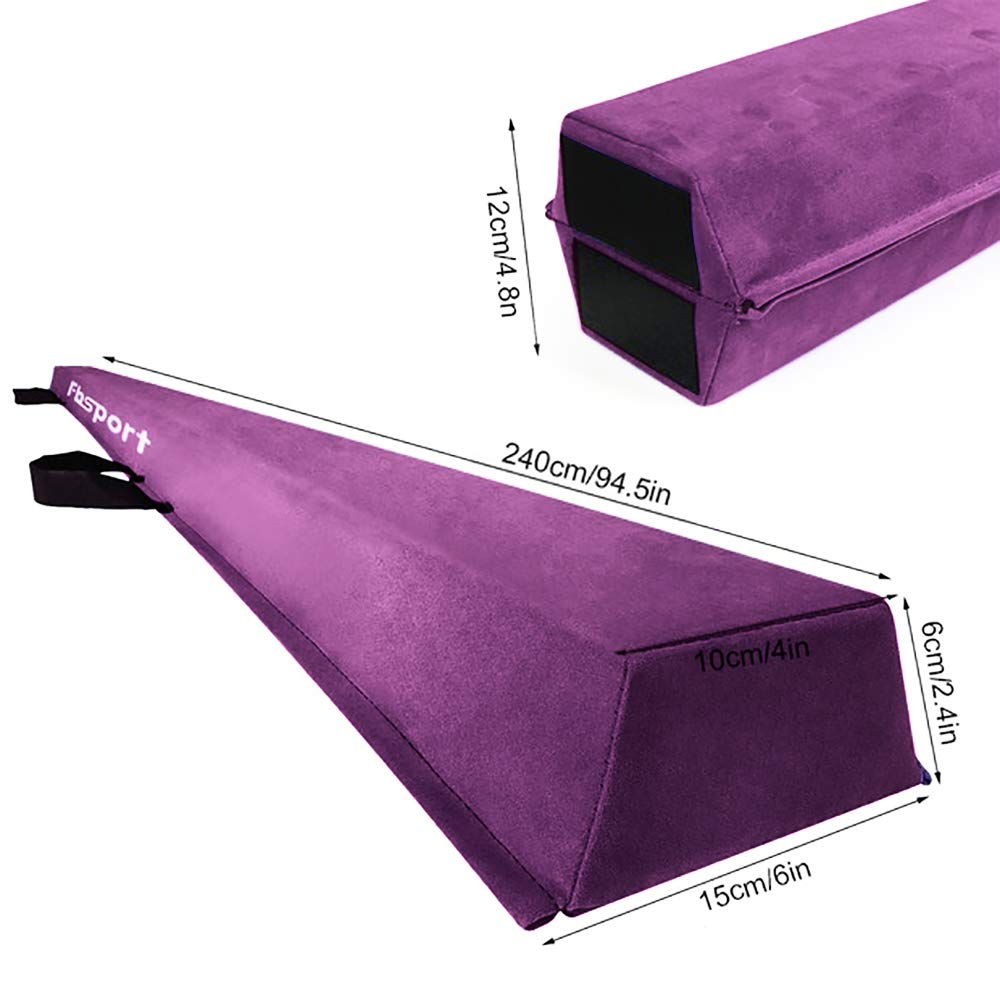 FBSPORT 8ft Balance Beam: Folding Floor Gymnastics Equipment for Kids Adults,Non Slip Rubber Base, Gymnastics Beam for Training, Practice, Physical Therapy and Professional Home Training