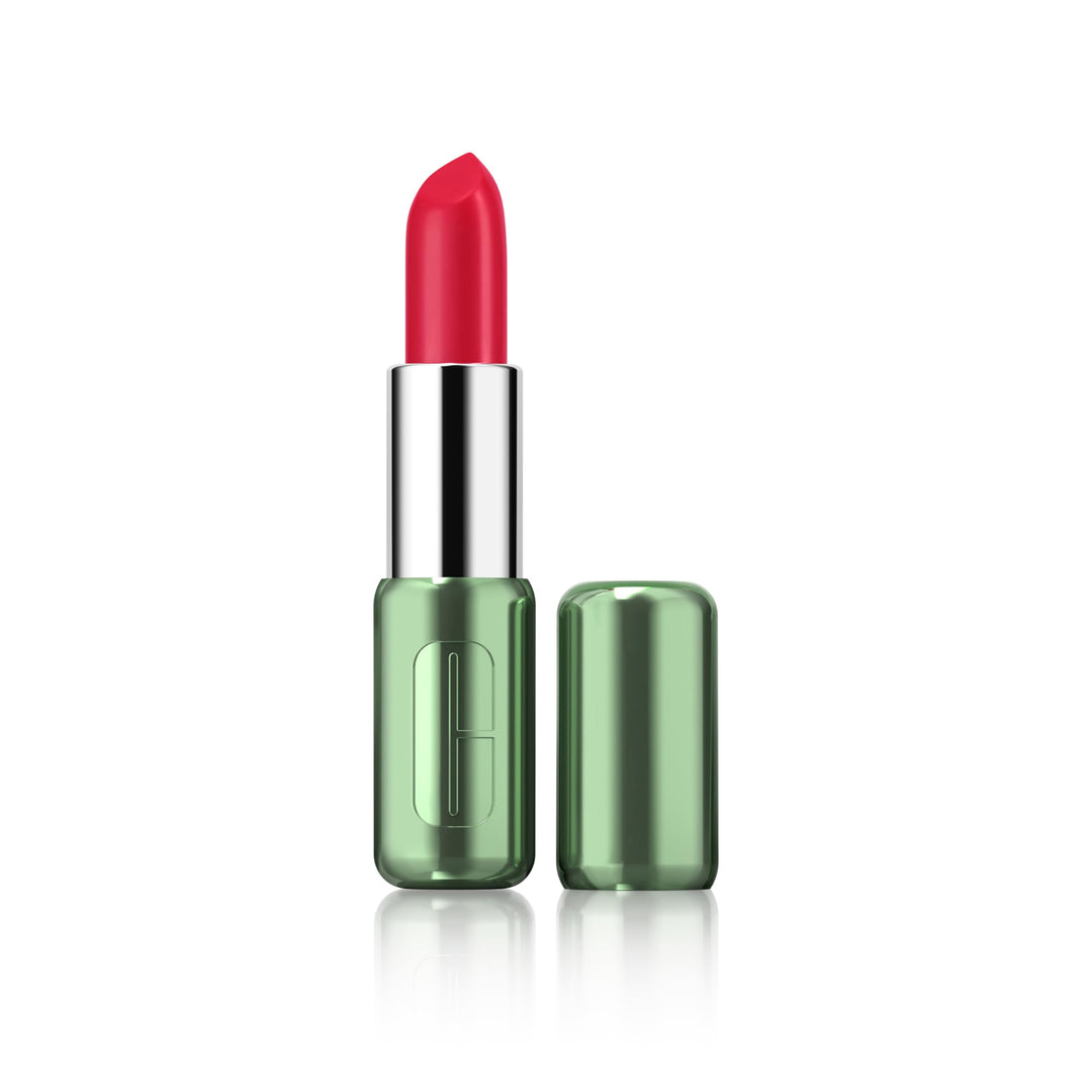 Clinique Pop Longwear Lipstick | Long Lasting, Satin, Matte + Shine, Peppermint Pop, 1 Count
