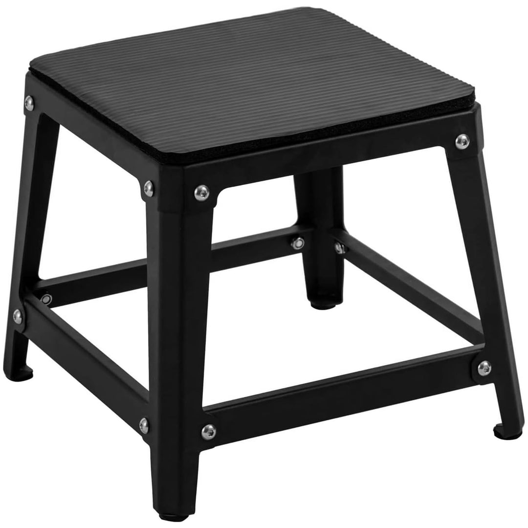 PUNCTN Plyometric Platform Box 12 Inch Steel Fitness Exercise Jump Box for Home Gym Plyometric Jumping Exercise Fit Training (12''-Black)