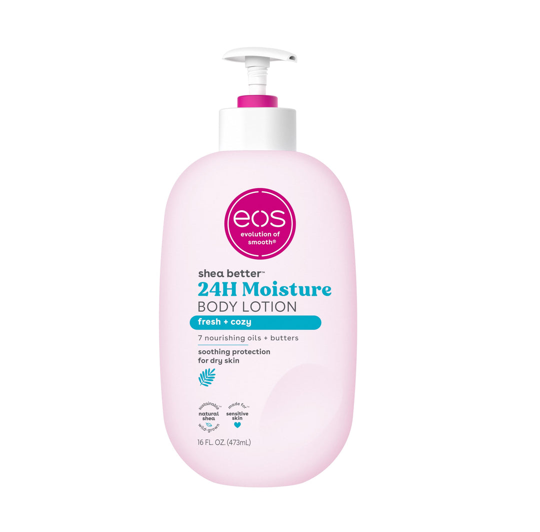 Eos Shea Better Body Lotion- Fresh & Cozy, 24-Hour Moisture Skin Care, Lightweight & Non-Greasy, Made With Natural Shea, Vegan,