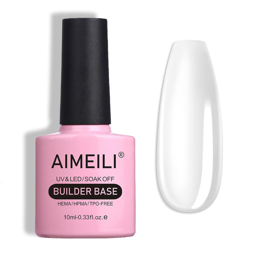 Aimeili Clear Building Nail Gel Builder Base For Nail Repair Nails Extension Nail Strengthen, No Need Slip Solution Quick Extens