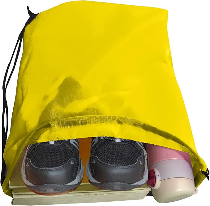 Drawstring Bags 28 PCS Drawstring Backpack Bulk String Backpack Cinch Bag Sackpack for Men Women Gym (Yellow)
