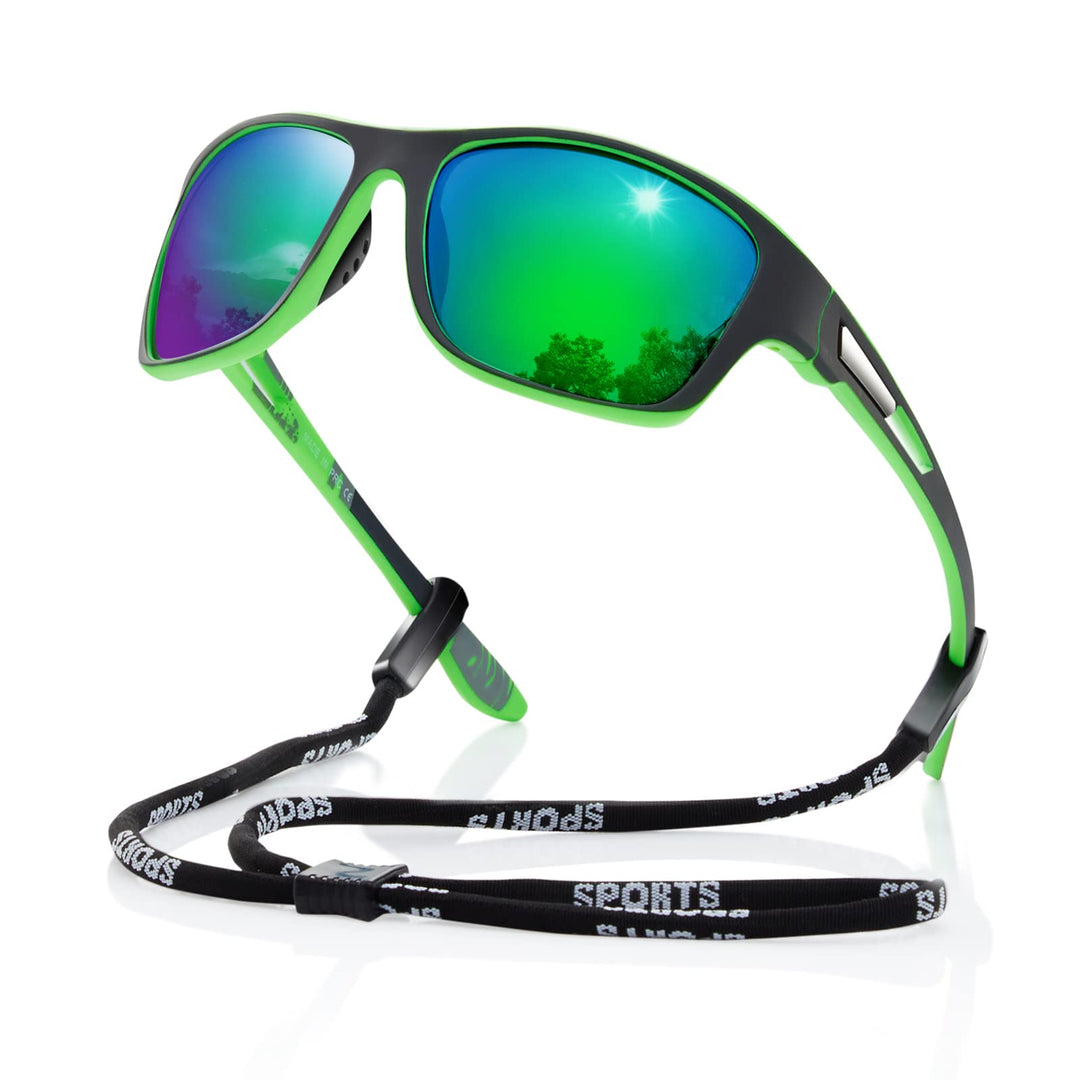suoso Polarized Sports Sunglasses for Men: UV400 Protection Glasses Womens Wrap Around Goggles for Driving Fishing