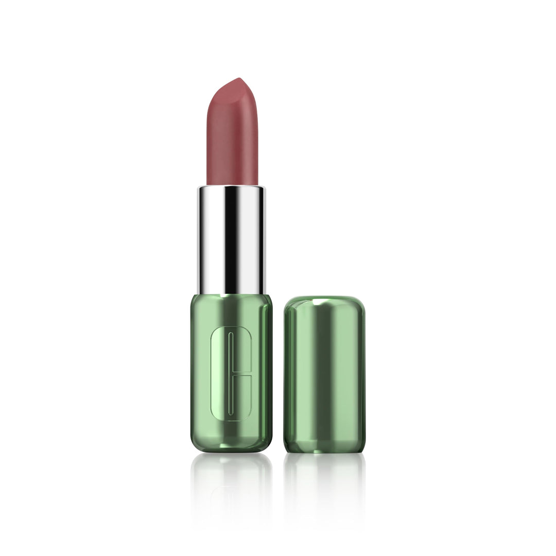 Clinique Pop Longwear Lipstick | Long Lasting, Satin, Matte + Shine, Clove Pop, 1 Count