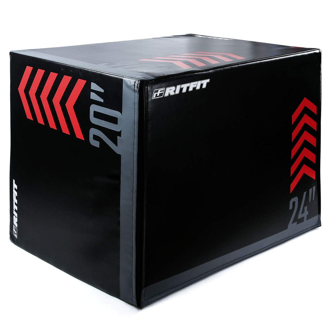RitFit 3 in 1 Extra Firm Soft Plyo Box 440lb Weight Capacity 30”x 24”x 20”-B Large