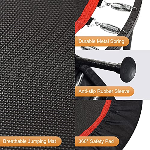 KENSONE 40" Mini Trampoline Rebounder Trampoline for Adults Small Fitness Trampoline for Kids Bounce Exercise, 1 Extra Black Cotton Safety Pad Included, Max Load 330 LBS