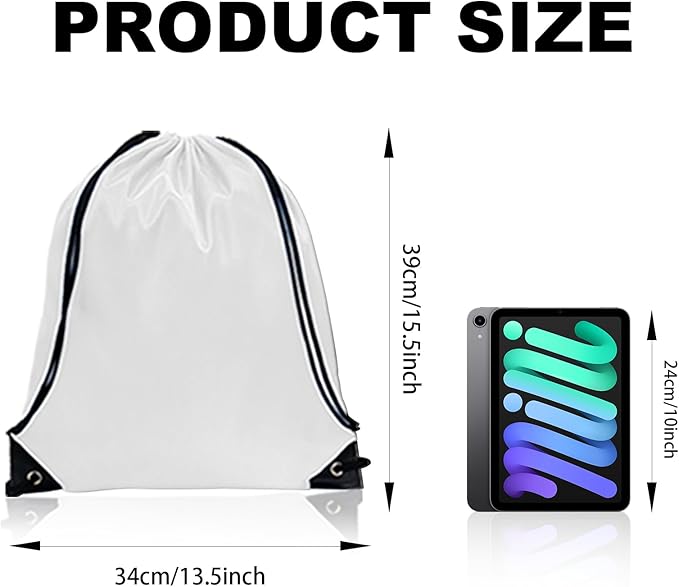 GoodToU Drawstring Bags - Nylon Gym & Travel Drawstring Backpack (White, 80Pcs)