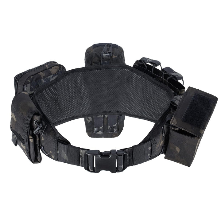 BOMTURN Tactical Battle Belt Military Molle War Duty Belt Law Enforcement for Police Army 7 in 1 Set
